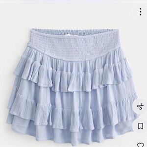 Hollister Soft Blue Ruffle Mini Skirt
